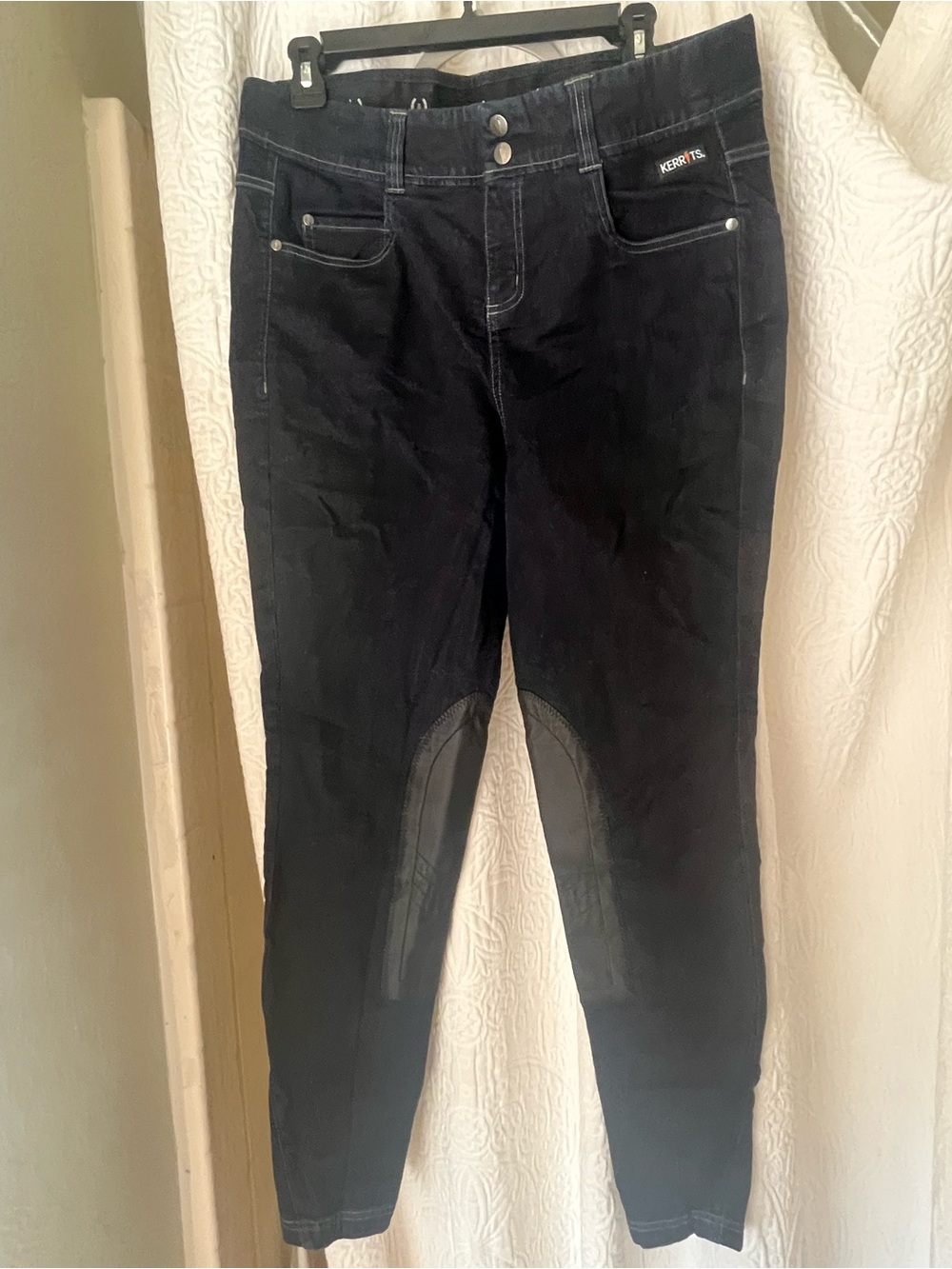 Kerrits Dark Denim Riding Tights with Knee Patches